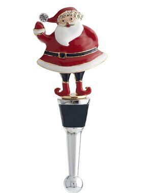 Resin Christmas Santa Wine Bottle Stopper with Bling